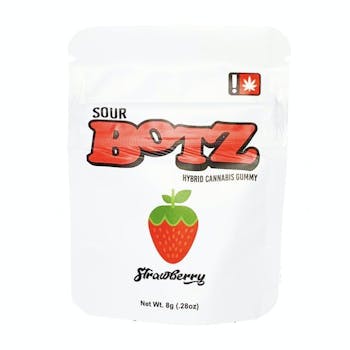 (SOUR BOTZ) Strawberry 100mg THC (Net.Wt.0.28oz/8g)